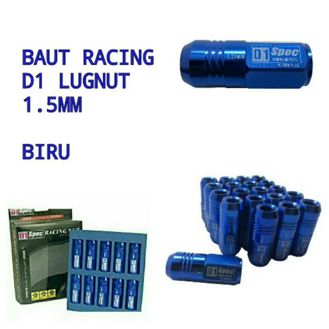 Baut Racing Mobil D1 Lugnut 1.5mm BIRU