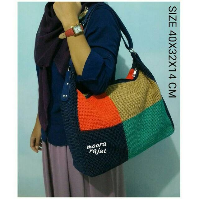 TAS RAJUT KOTAK CATUR DONGKER