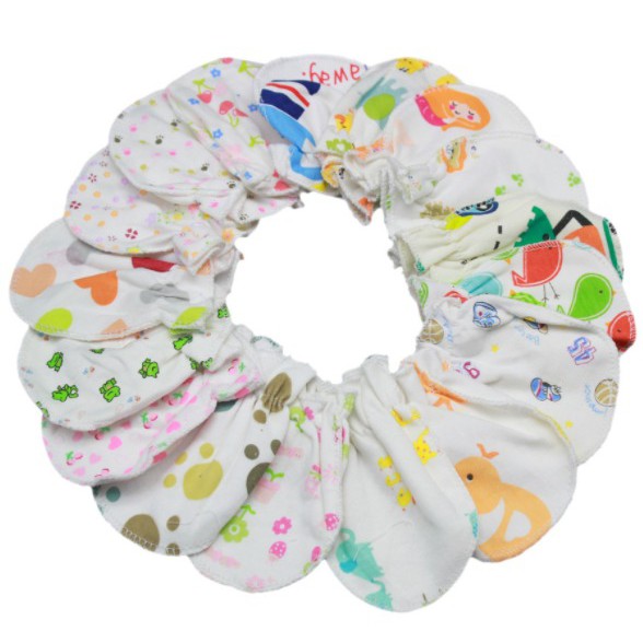 Sarung Tangan Bayi New Born Motif Unisex Bahan Katun Halus Import