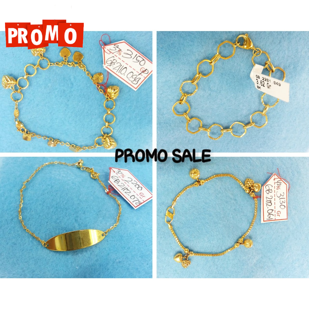 Gelang rantai plat fashion kadar 375 promo