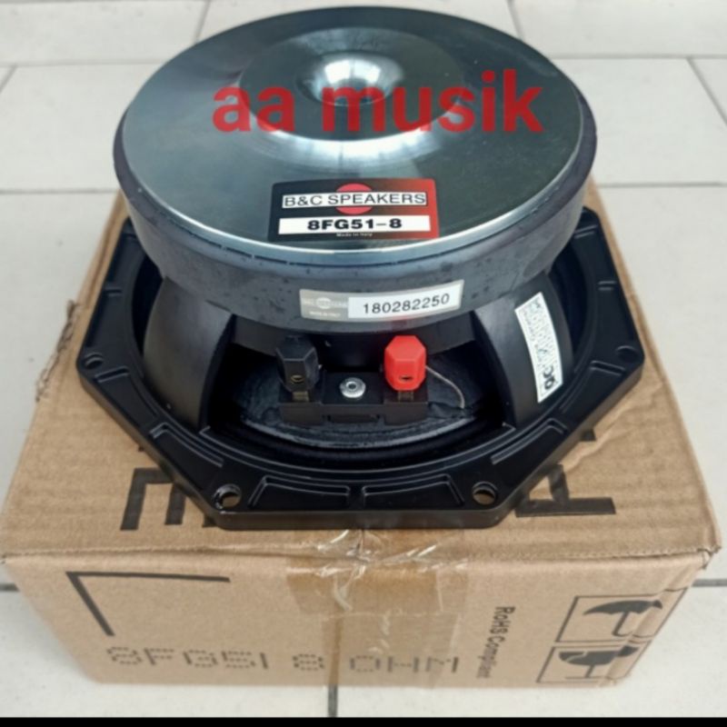 SPEAKER COMPONENT B&C 8FG51 SPEAKER 8 INCH VOICE COIL 3 INCH 8 OHM