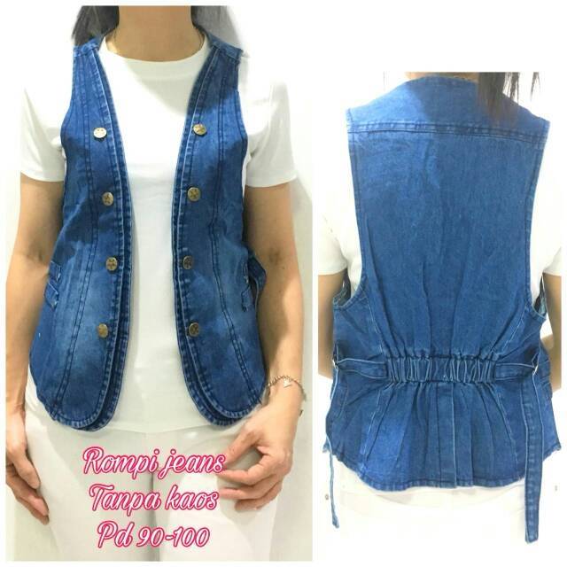 Rompi denim fashion wanita kekinian 68853