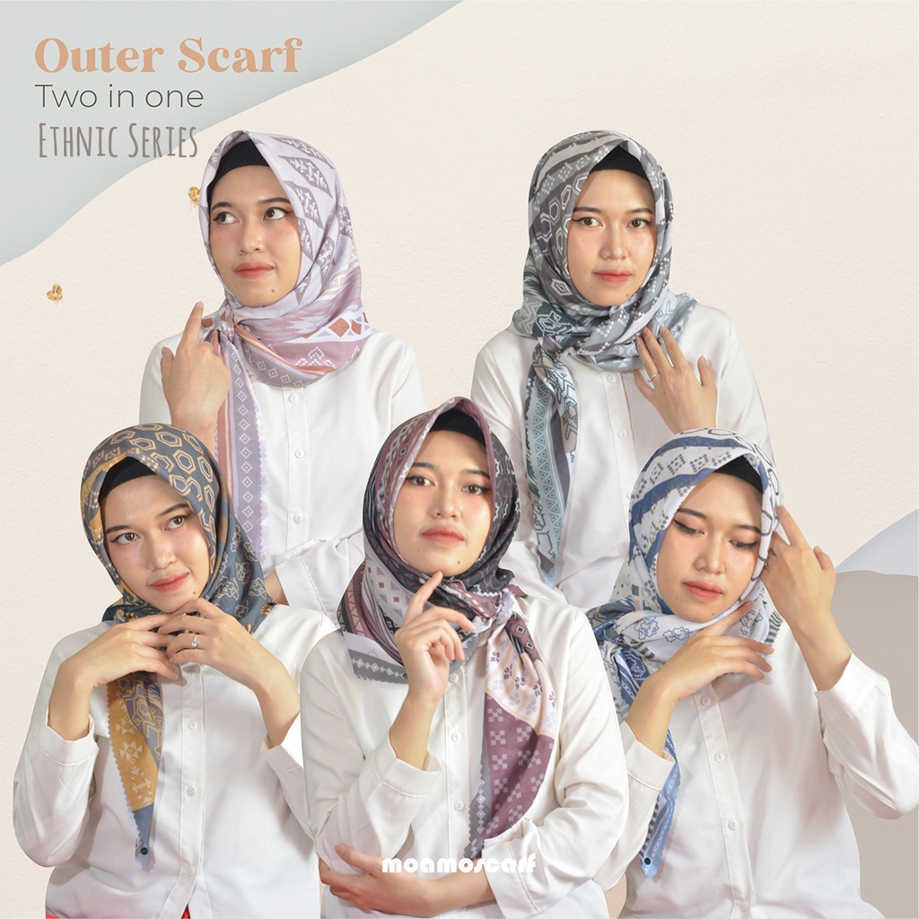 Outer Ethnic Series/ Kerudung Segi Empat/ Hijab Voal Premium | Jilbab Moamoscarf