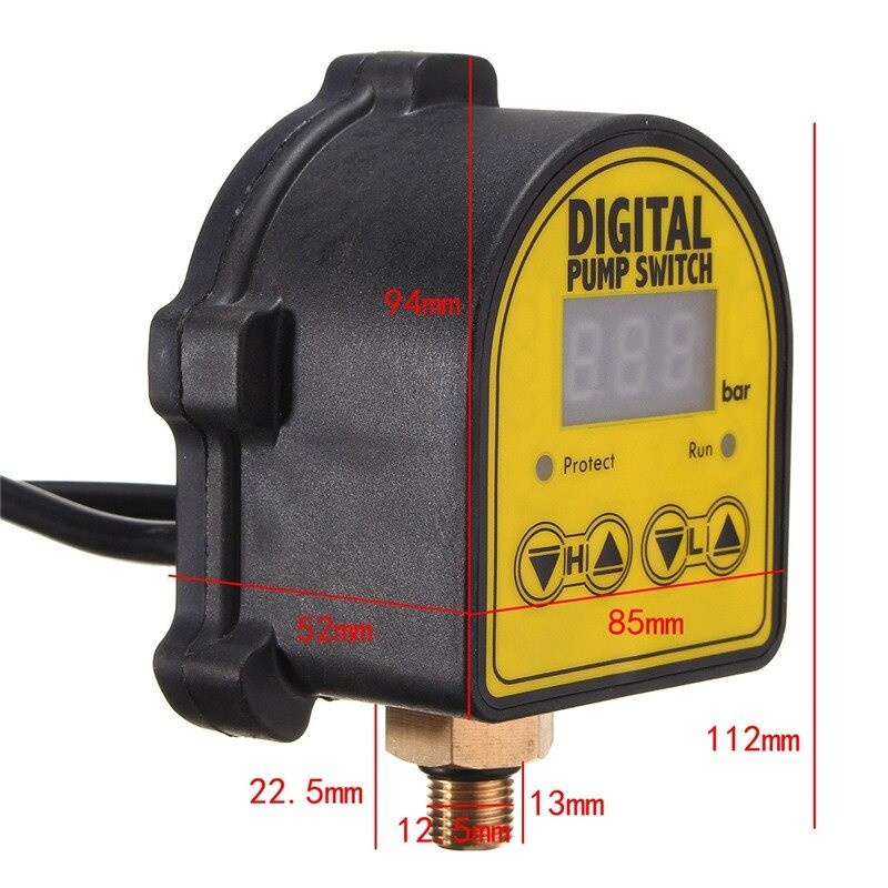 Pengatur Pompa Air Digital Automatic Pump Switch Pressure 220V - YRK-01 - Yellow