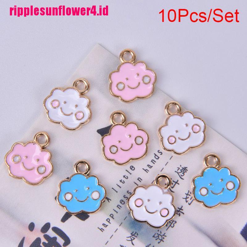 10pcs / set Liontin Enamel Bentuk Awan Bahan Alloy Untuk Membuat Perhiasan