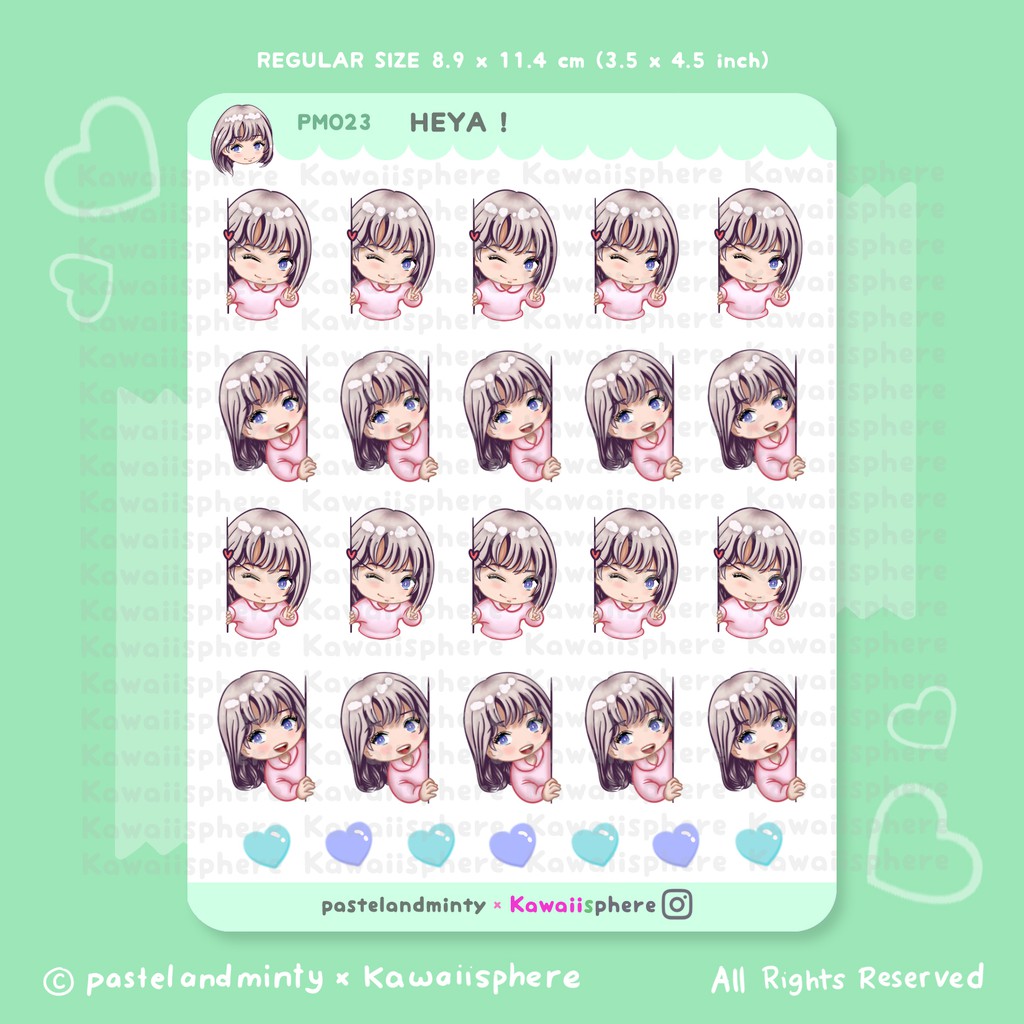 

Heya! | Kawaiisphere x Pastelandminty | Kawaii Planner Journal / Ring Binder Sticker