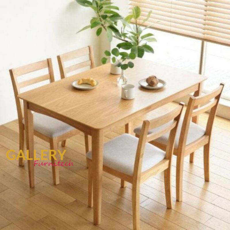 set meja makan sederhana - kayu jati