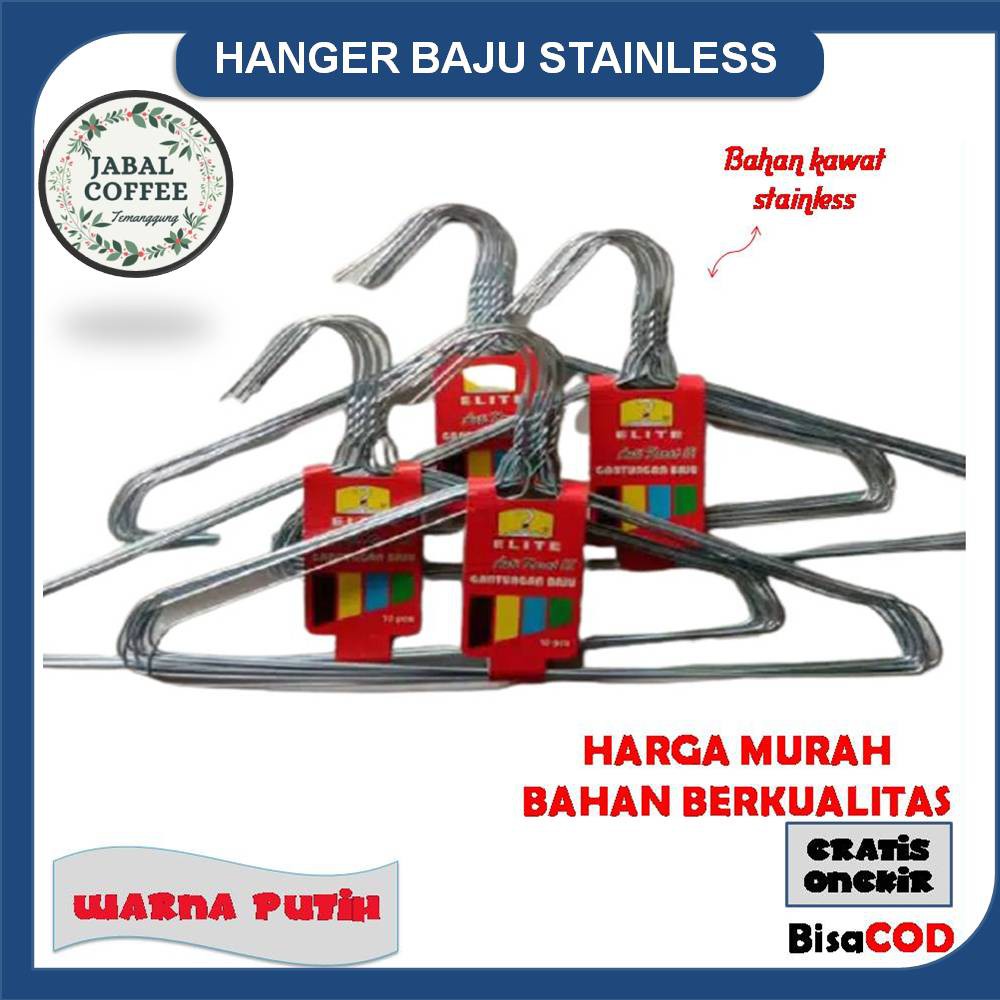 Hanger Stainless Anti Karat / Gantungan Baju Kawat Stainless / Hanger Besi / Gantungan Baju J38