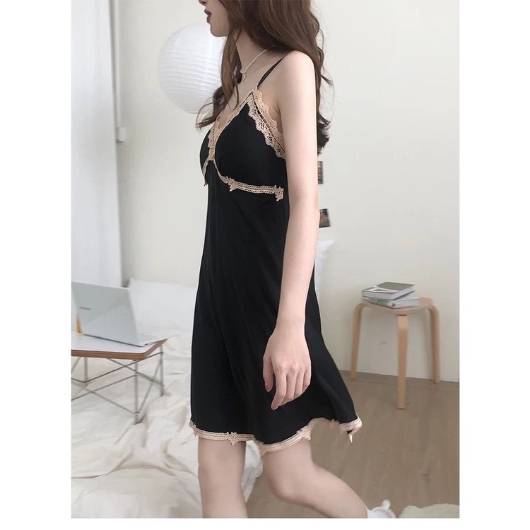 Dress Seksi Dress Tidur Murah Wanita Gaun Lucu Cute Sweet Hitam Back Mini Sexy Dress Wanita 321