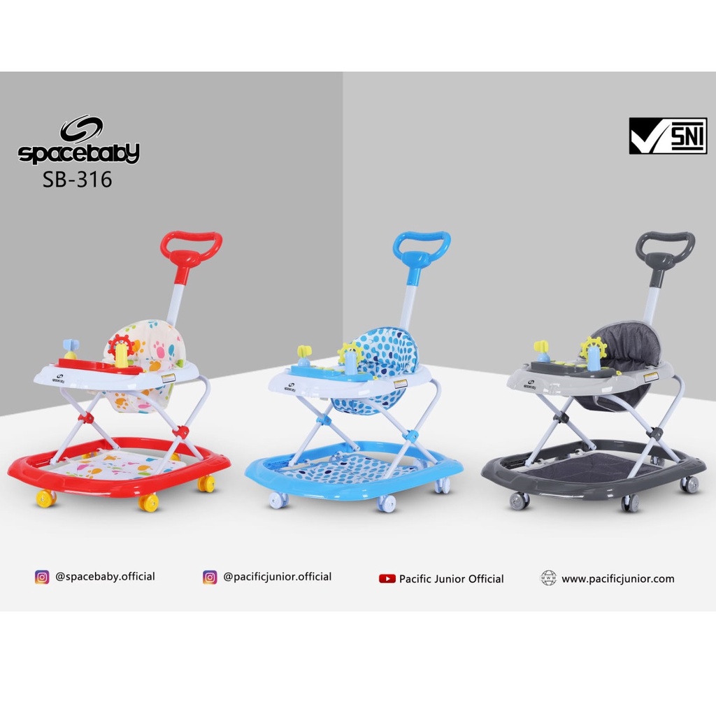Baby Walker - Alat Tempat Duduk Belajar Jalan Anak Bayi - Spacebaby SB-316