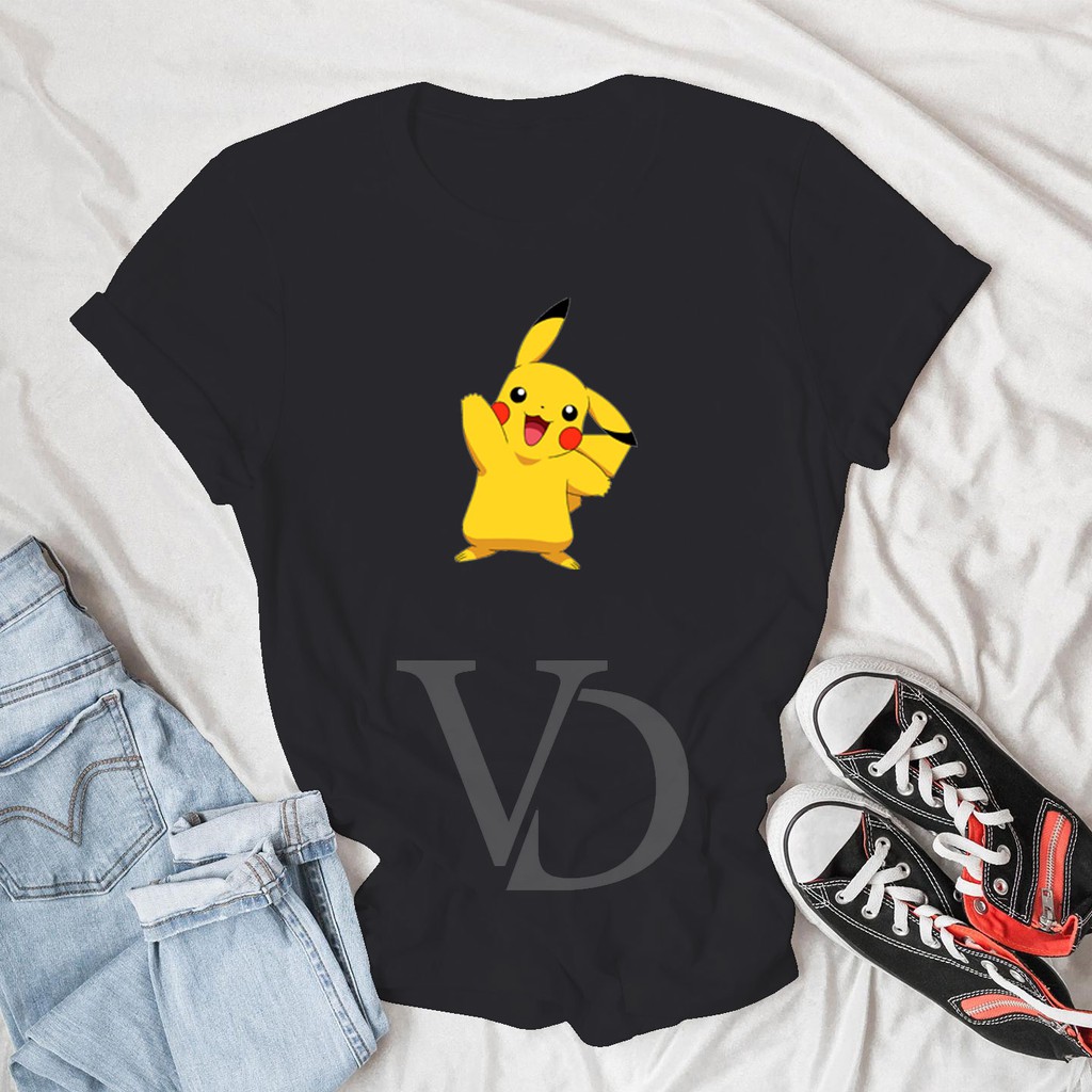 Kaos Distro Pria / Wanita / Kaos T Shirt Pria Wanita / Kaos Cotton Combed 30s / pikachu lepis