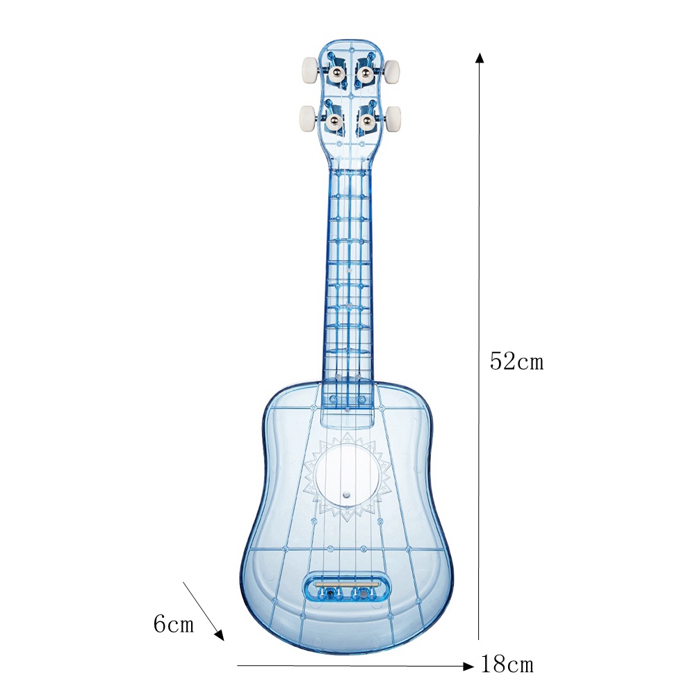 Gitar Ukulele Soprano 4 Senar Bahan PC Transparan Ukuran 21 Inci