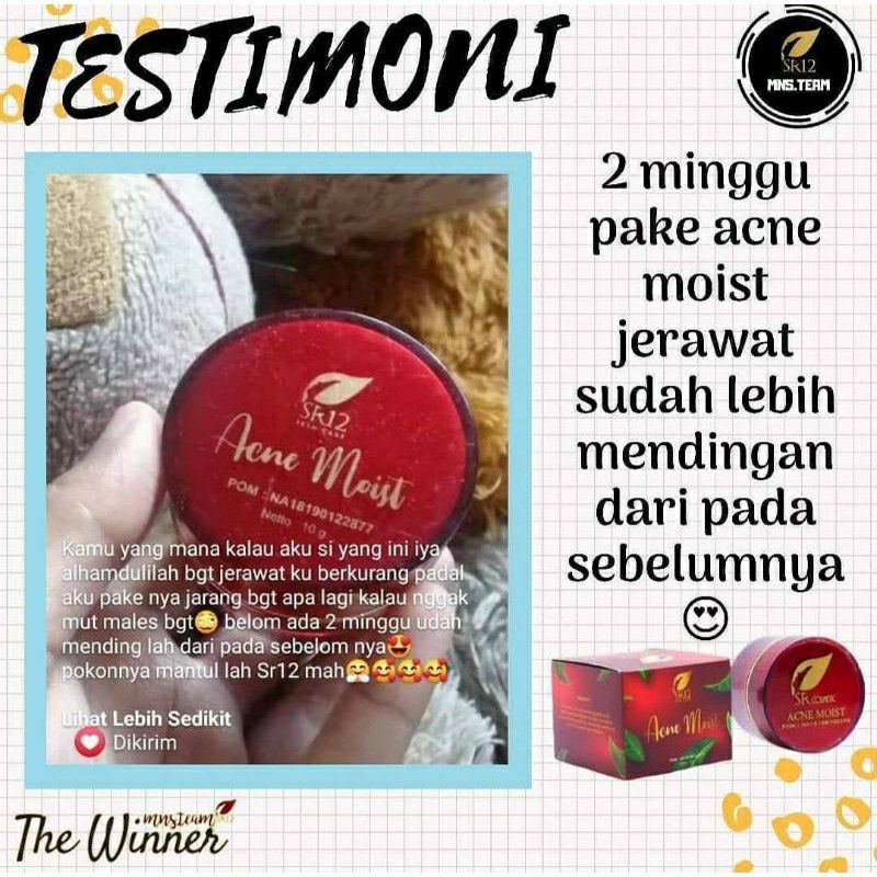 Acne Moist SR12 Cream Penghilang Jerawat BPOM Menjaga Kelembaban dan Melindungi Kulit dari Sinar UV