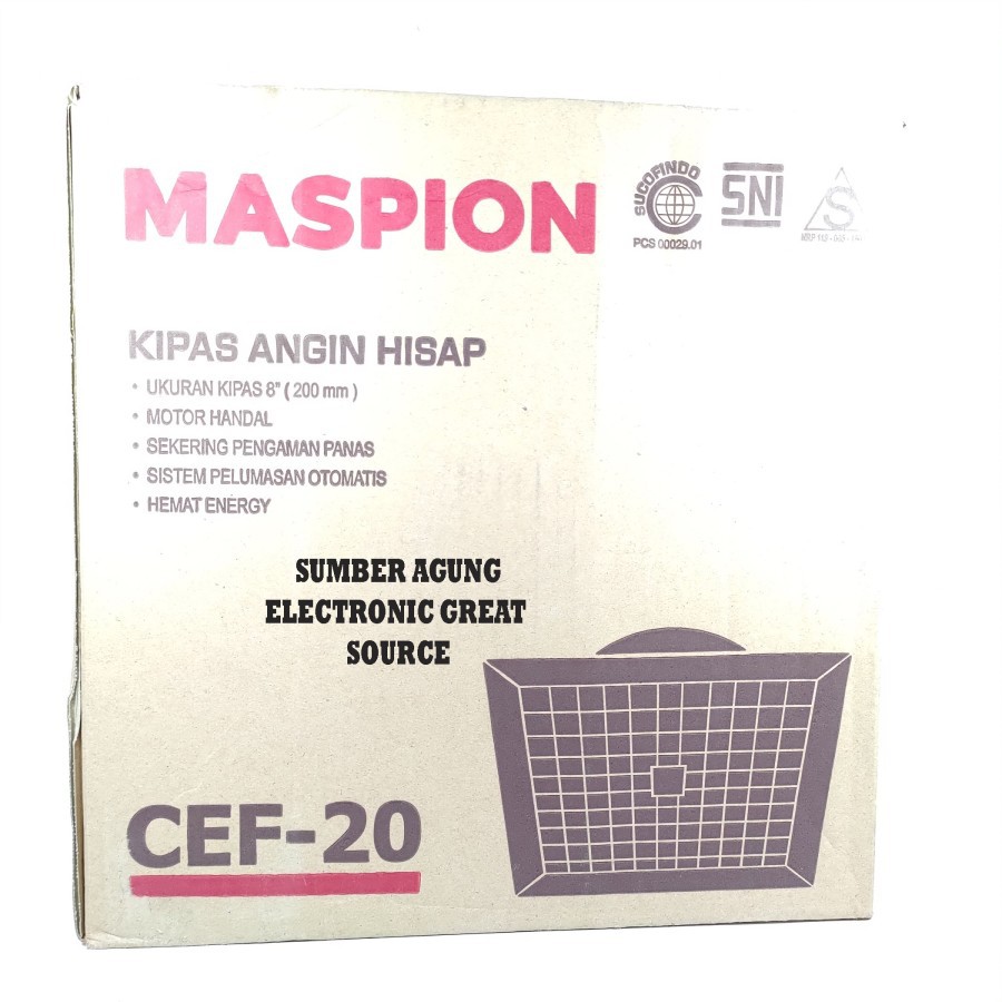 Maspion Exhaust Fan Plafon CEF20 20 8inch 20mm Kipas Angin Hisap Berku