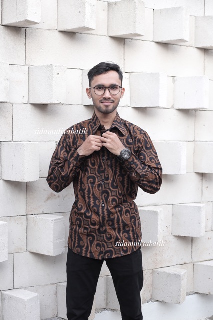 Sidamuliya Batik Kemeja Pria Slimfit Premium Parang Lengan Panjang