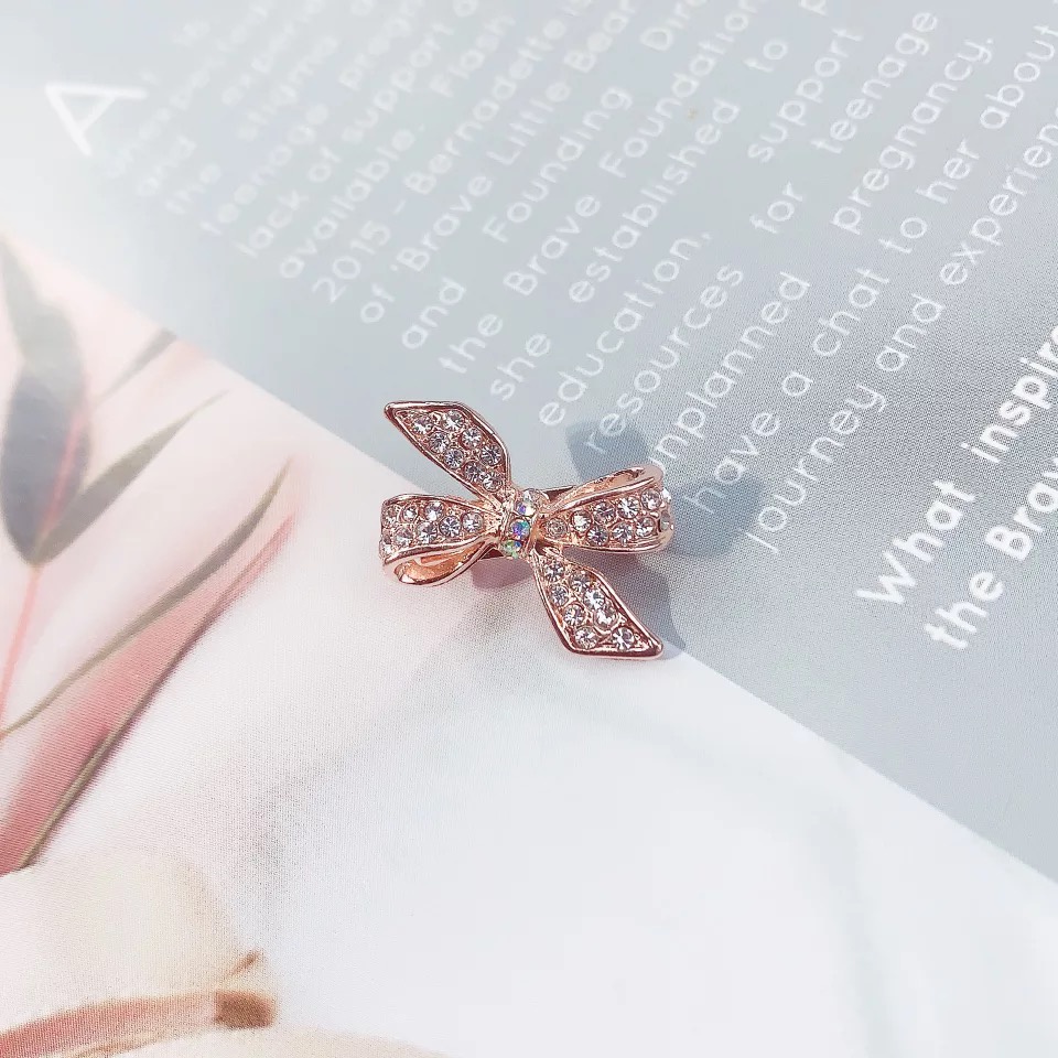 Fashion Korea Kreatif Berlian Imitasi Angsa Busur Kecil Bros Berlian Imitasi Mengkilap Bunga Bintang Berujung Lima Bros Kecil Populer Semua Pertandingan Aksesoris Unisex Bros-9#