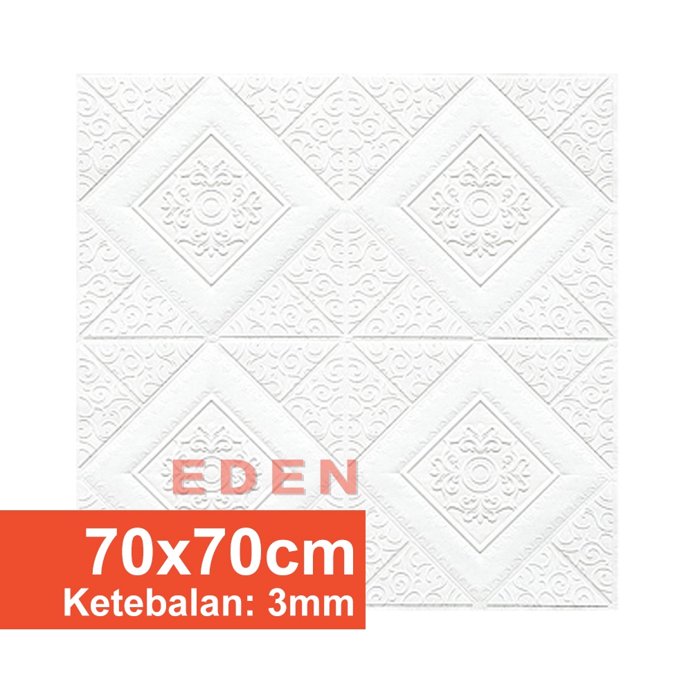 Emboss Wallpaper Dinding 3D Ceiling Ruang Tamu Kamar Tidur Dekor Foam Walpaper Sticker-EDEN-E03(3mm)