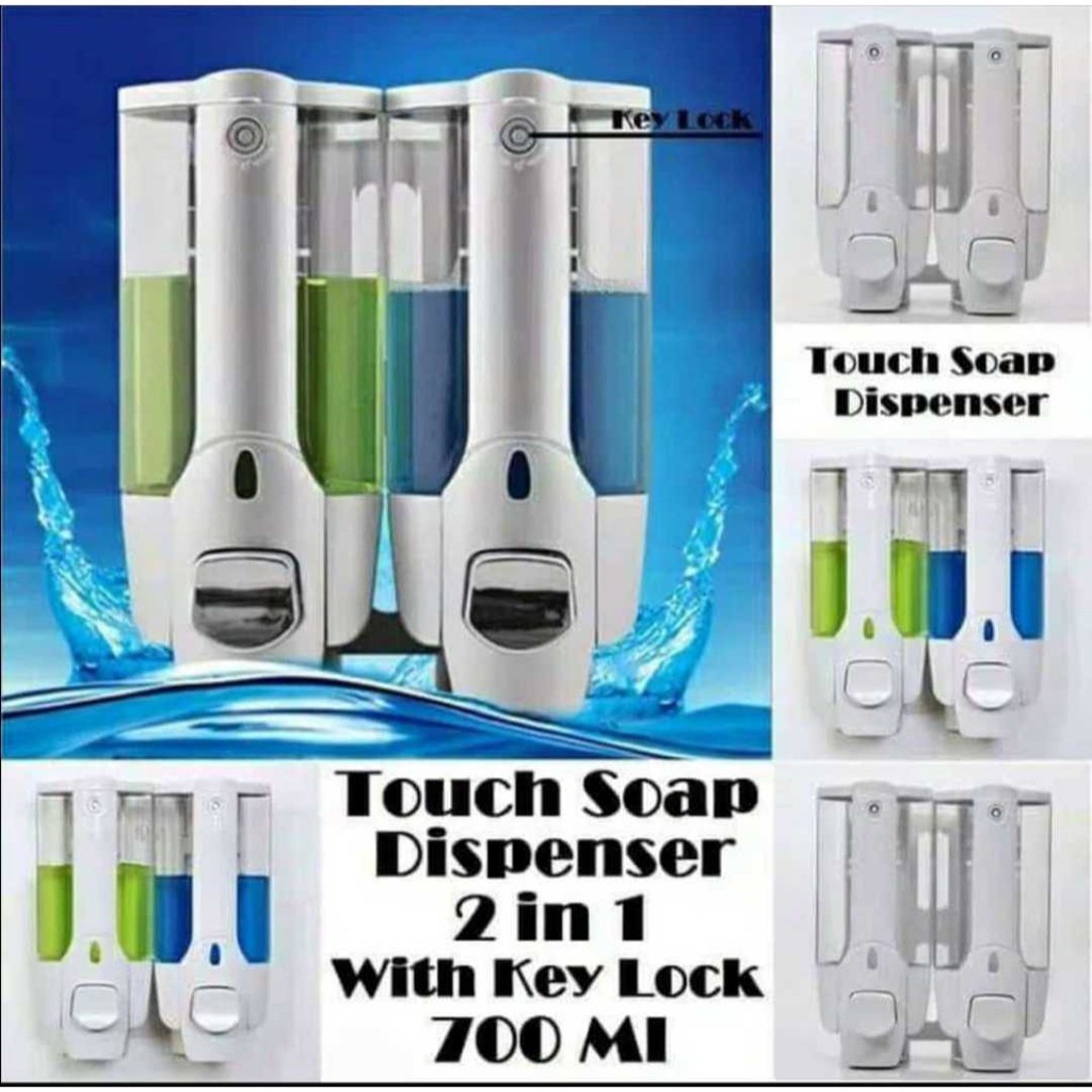 Dispenser sabun 2 tabung / tempat sabun 2 tabung