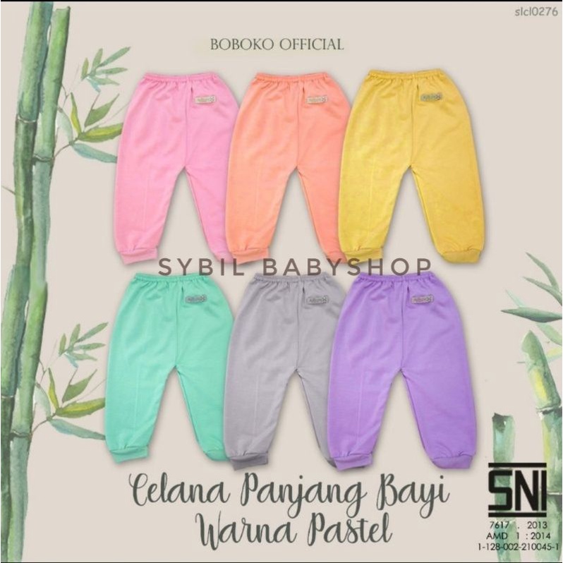 1 Pcs Celana Panjang Pampers Bayi SNI 0-6 Bulan Polos Warna  Pastel / Celana Bayi