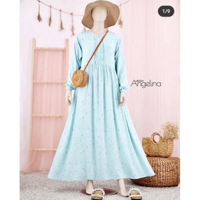 READY Sarah Dress Atelier Angelina Agustus My doodles mint size M