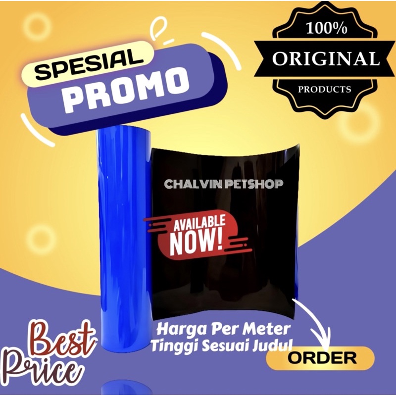 Background Aquarium Polos Biru / Hitam Tinggi 30 cm