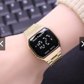 (BW) Jam Tangan Wanita Digital Unisex HUsh Puppies Led Touch Screen Rantai HP-41