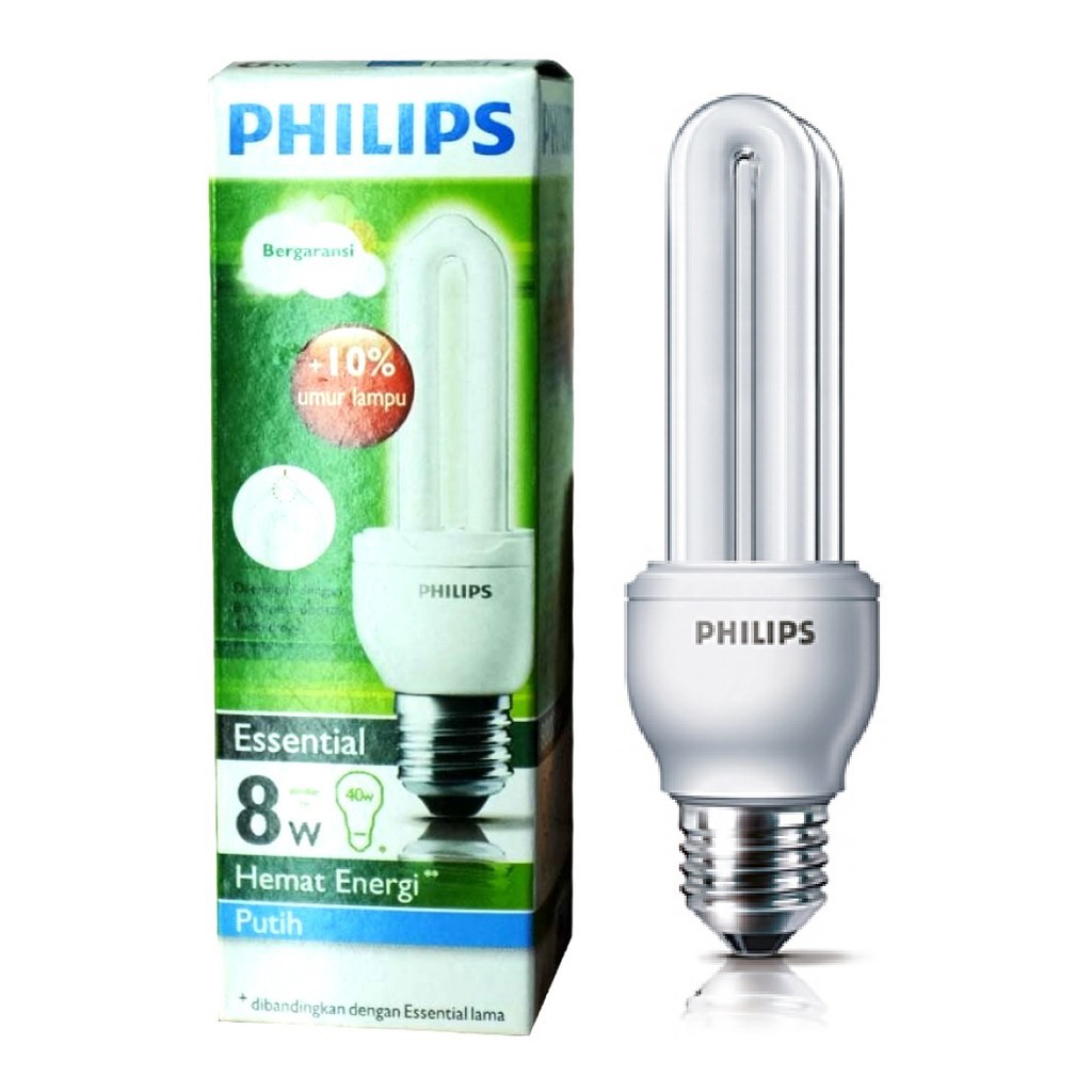 Lampu Philips Essential 8W 8 W 8 Watt 8Watt Putih PROMO