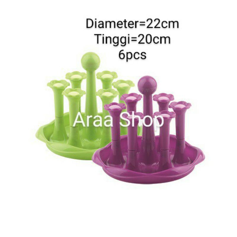 Stand Gelas Golden Sunkist Hijau & Pink/Tempat Gelas Golden Sunkist TG6-1037/Tatakan Gelas Golden Su