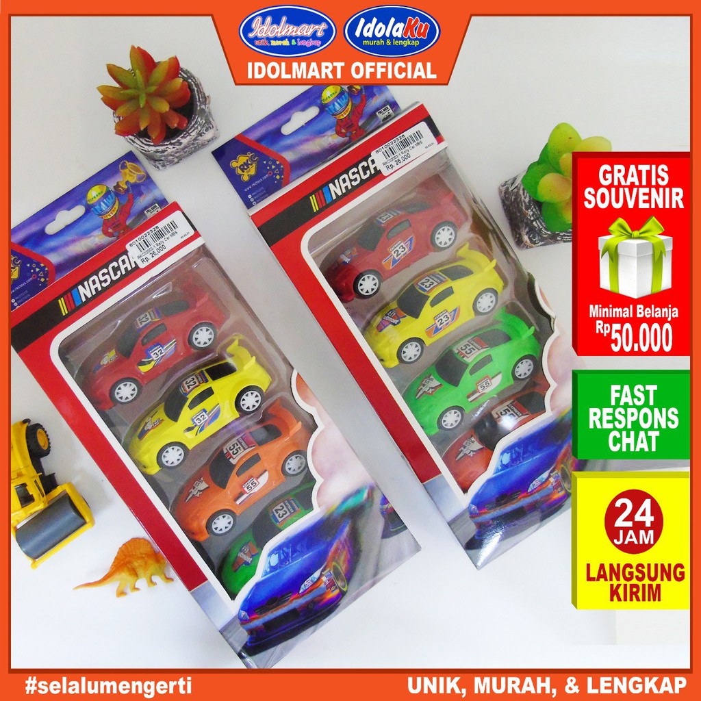 IDOLAKU Mainan anak Mobil Rally isi 4 pcs/ Mainan SNI RKC02003-1