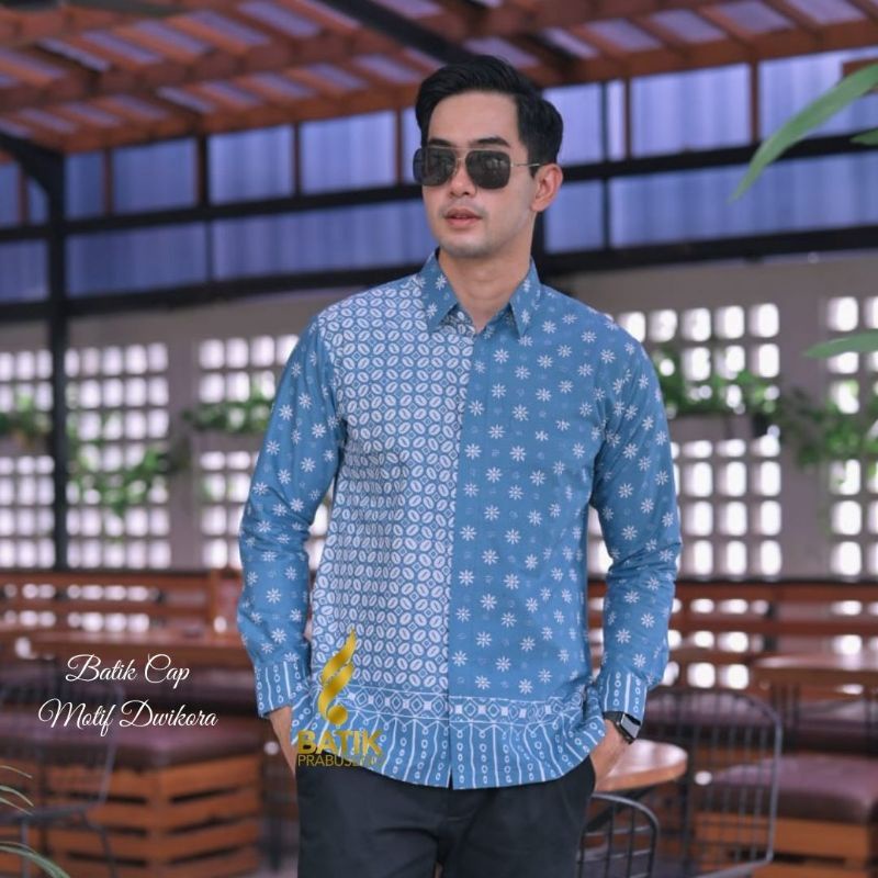 batik wanita Dwikora Kemeja Batik Pria Lengan Panjang Reguler Original Asli Prabuseno  Modern Premiu