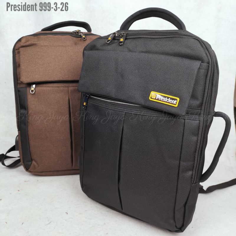 2in1 Ransel Laptop Jinjing President 999 17 Inch USB Tas Kerja Briefcase Pria Wanita