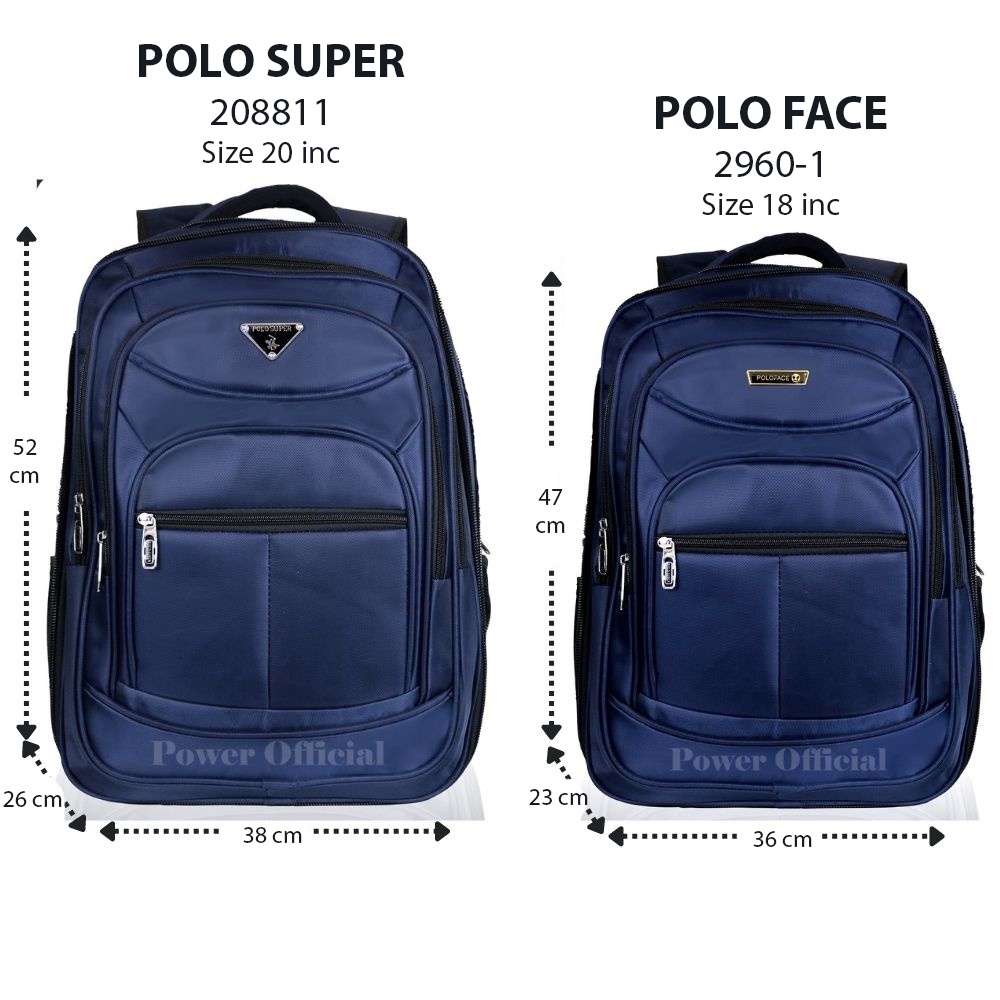 POLO SUPER - Tas Pria Ransel Laptop 18 inc Expanding Jumbo Size Ransel Mudik Import Tas Travelling Polo Original Backpack Expanding Big Size USB Portable