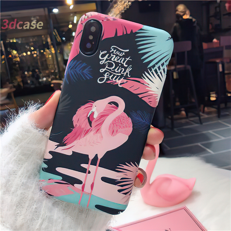 Compatible For iPhone 7 6 6S 8 Plus X 11 XS 6Plus 6SPlus 7Plus 8Plus SE 2020 Fashion Flamingo Hard Case Cover