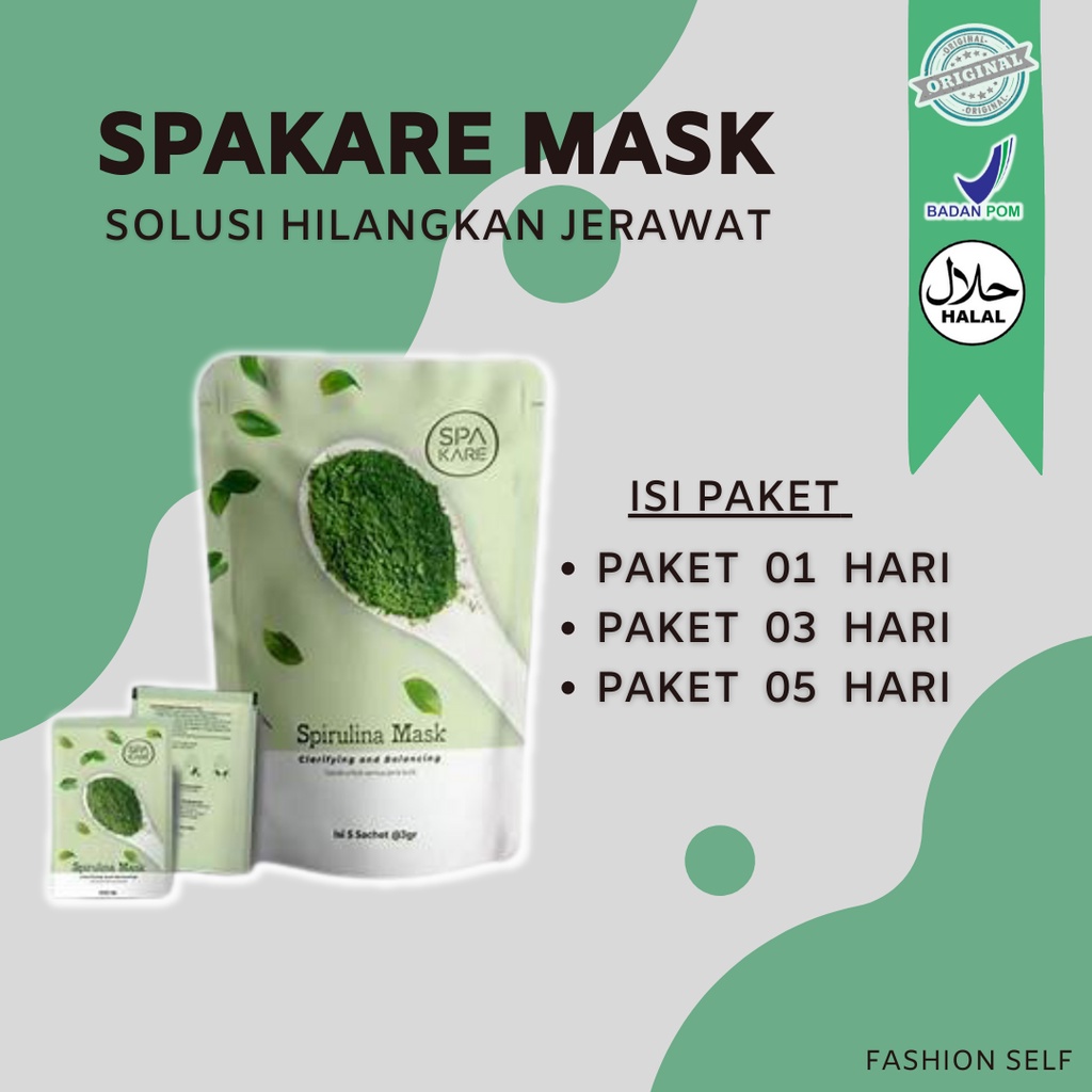 Jual Tiens Spirulina Mask 1 Pouch 5 Sachet Spakare Masker Tianshi