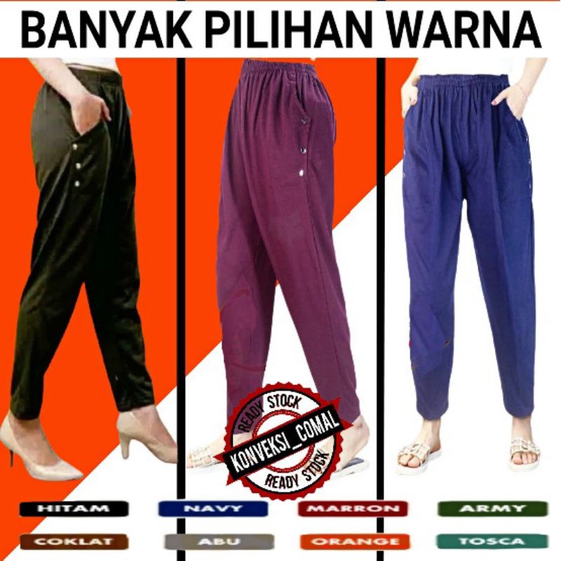 CELANA PANJANG WANITA BAHAN KATUN | Celana Santai Wanita | Kolor Panjang Wanita Murah