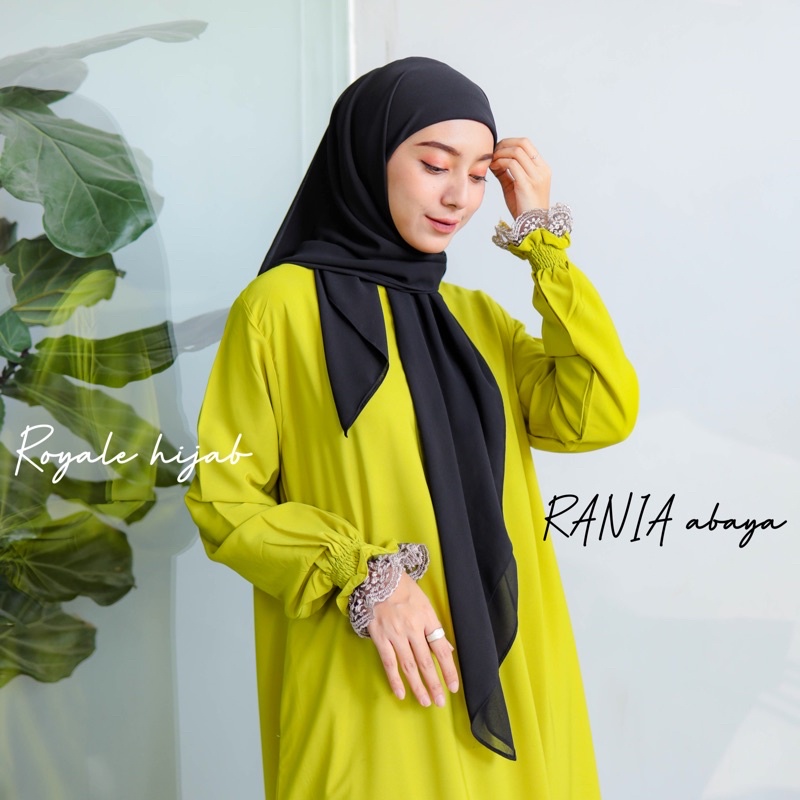 royale - rania abaya polos mix renda tile gold tangan smok