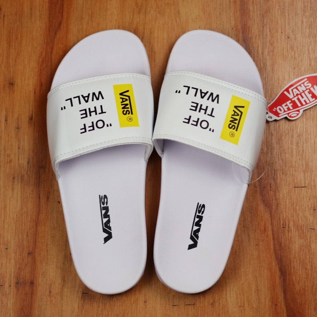 Sendal Pria Slide vans Bahan kulit Super Hype santai Nyaman jalan Ngemall Hangout