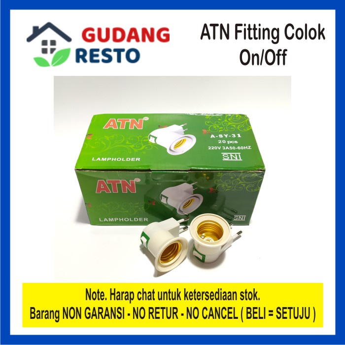 FITTING COLOK LAMPU TIDUR E27 NIGHT LAMP SAKLAR ON OFF E 27 SNI