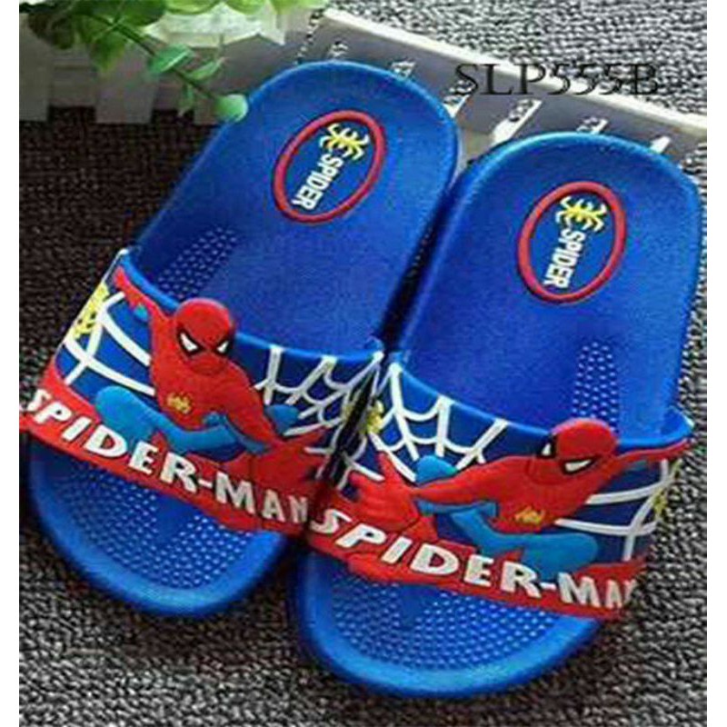 sandal selop anak spiderman biru dan donker surabaya