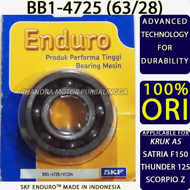 SKF ENDURO Bearing Laher bb1-4725 63/28 Kruk As Satria Fu 150 Thunder 125 Scorpio Z