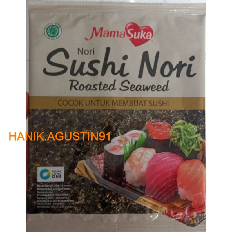 

Mamasuka Sushi Nori Roasted Seaweed 20 gr 10 lembar