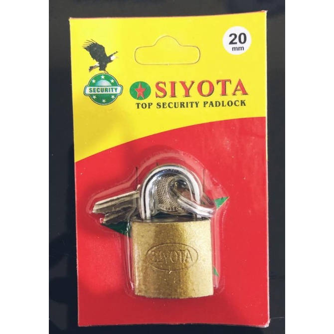 Gembok Press Kecil Siyota 20MM Pad Lock Kuning Kunci Gembok Kuat Termurah