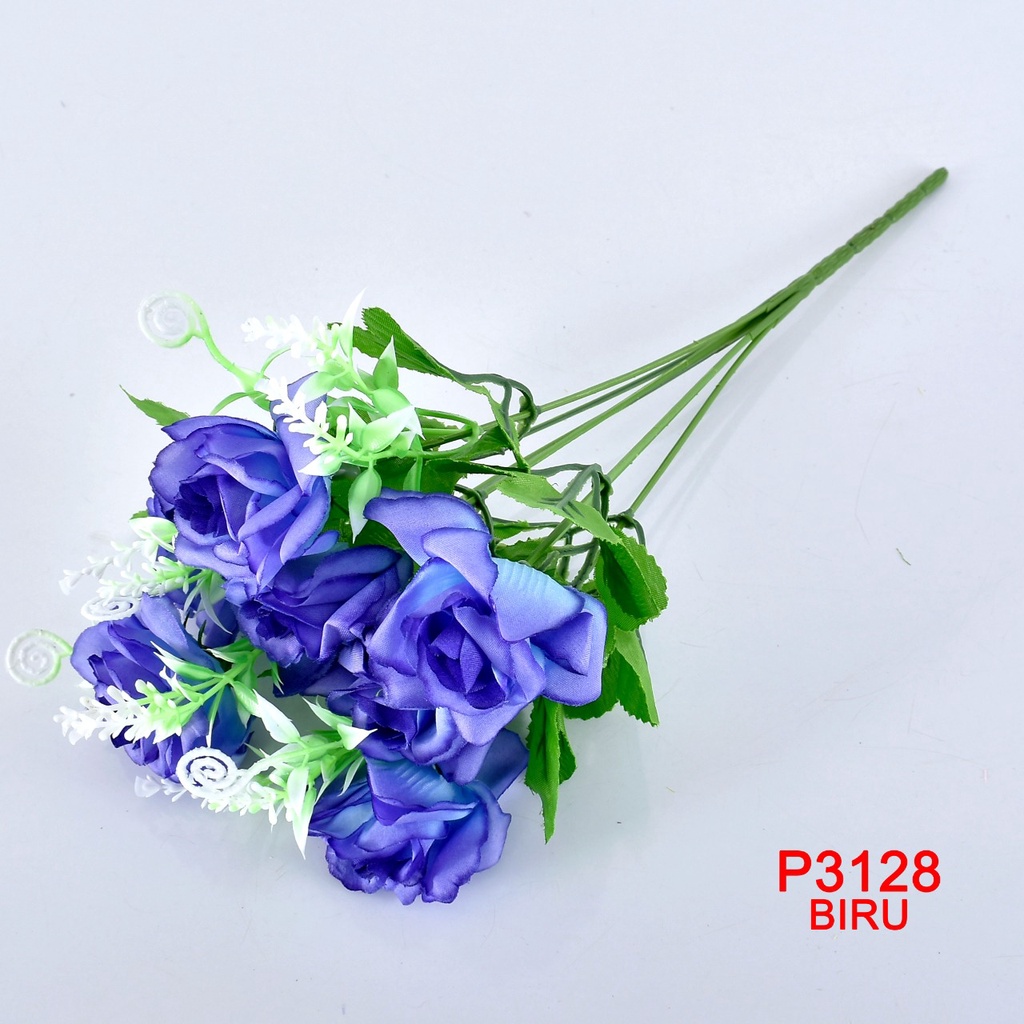 TIB COD P3128 ( 1 KILO BISA MUAT 28PCS) BUNGA DEKORASI/ BUNGA HIAS/BUNGA ARTIFISIAL/BUNGA IMPORT-BIRU