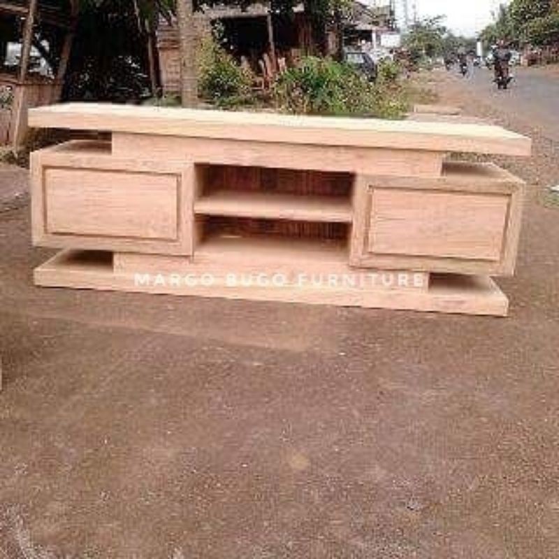 BUFET TV MINIMALIS JATI 150CM MENTAHAN