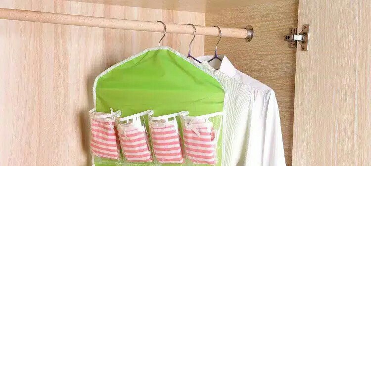 Pouch Hanging Organizer 16 Sekat Korean Underwear Pouch Rak Gantung Serbaguna