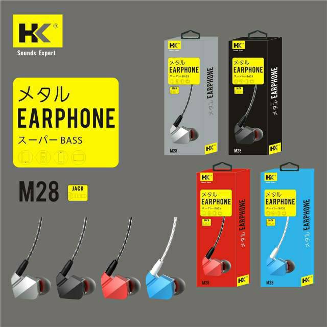 (Bisa COD) EARPHONE HK M28 Extreme BASS Colokan UNIVERSAL 3.5mm