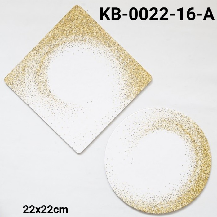 

GR-KB-0022-16 GROUP 1 CAKE BOARD ALAS KUE KOTAK BULAT 22CM GLITTER HEMAT