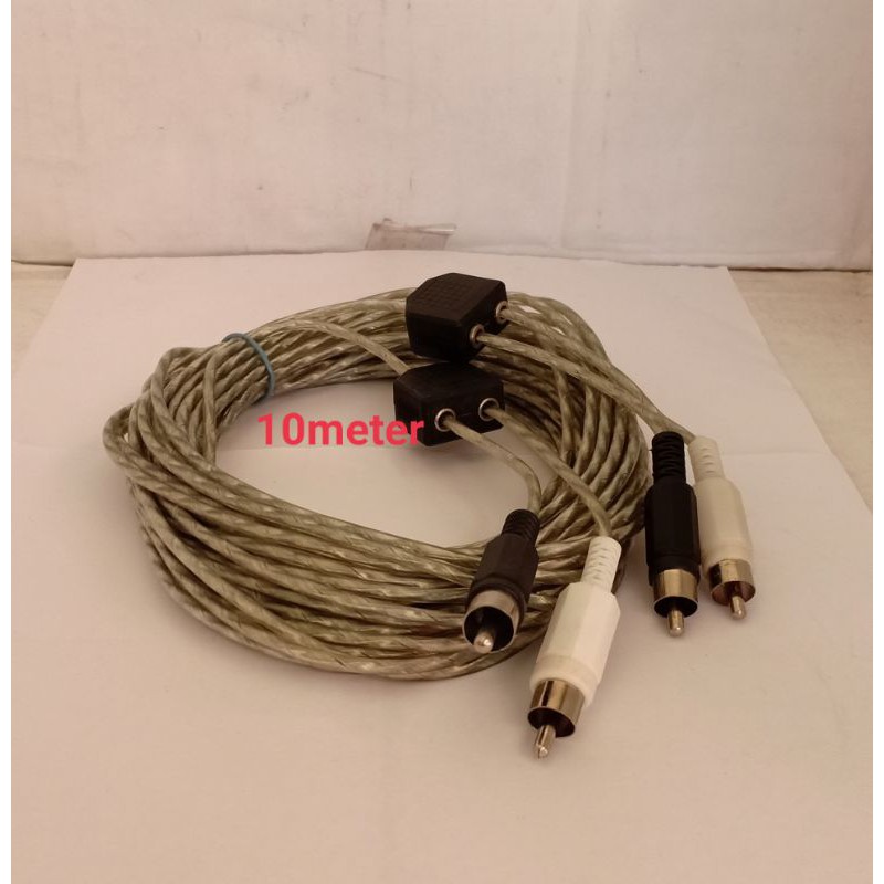 KABEL RCA 2 PIN TO RCA 2PIN  PANJANG 10 METER