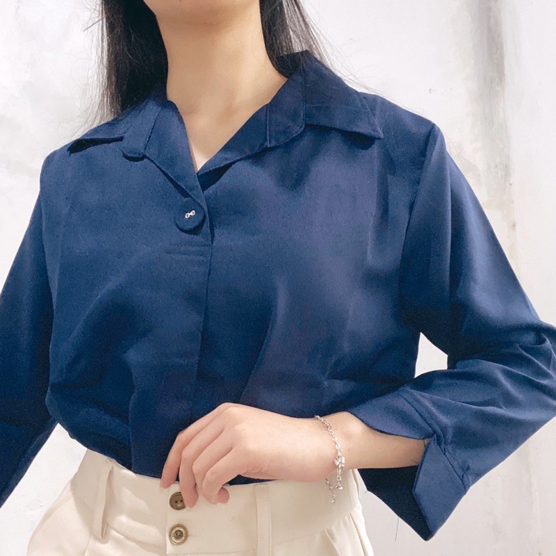 DAFILIA Office Blouse Daily Formal Kemeja Korea Kantor Long Sleeve 068-176