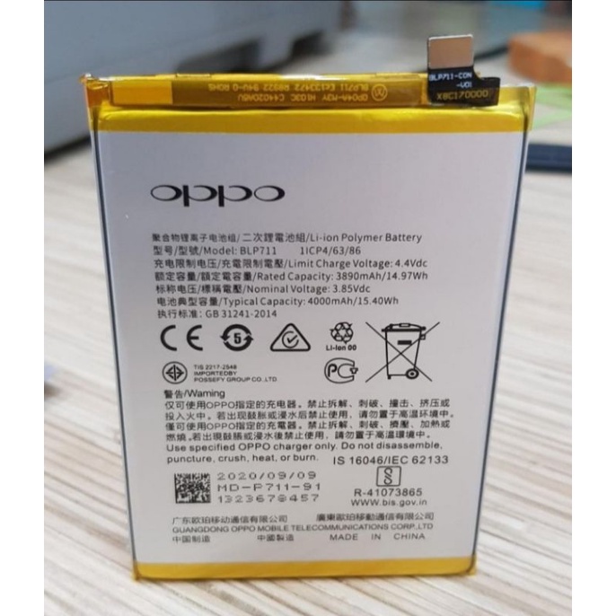 BATRE BATTERY OPPO A1K  BLP 711 BATERAI ORIGINAL